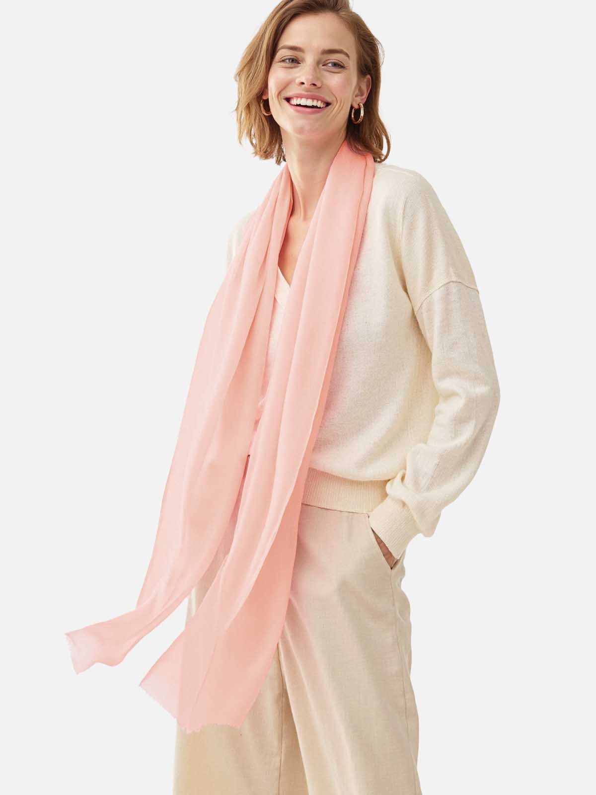 Featherlight Pink Cashmere Scarf