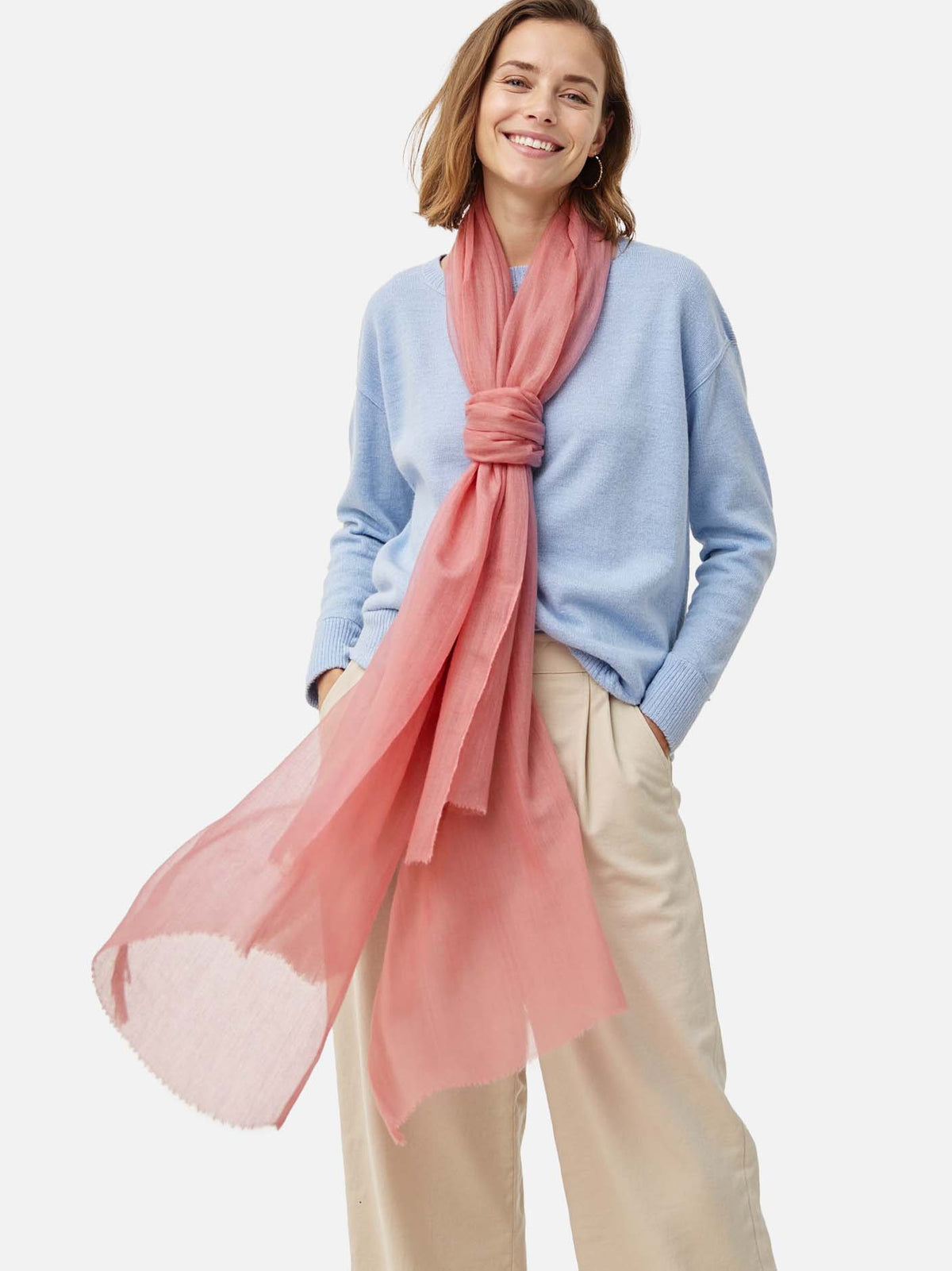 Featherlight Rose Cashmere Scarf