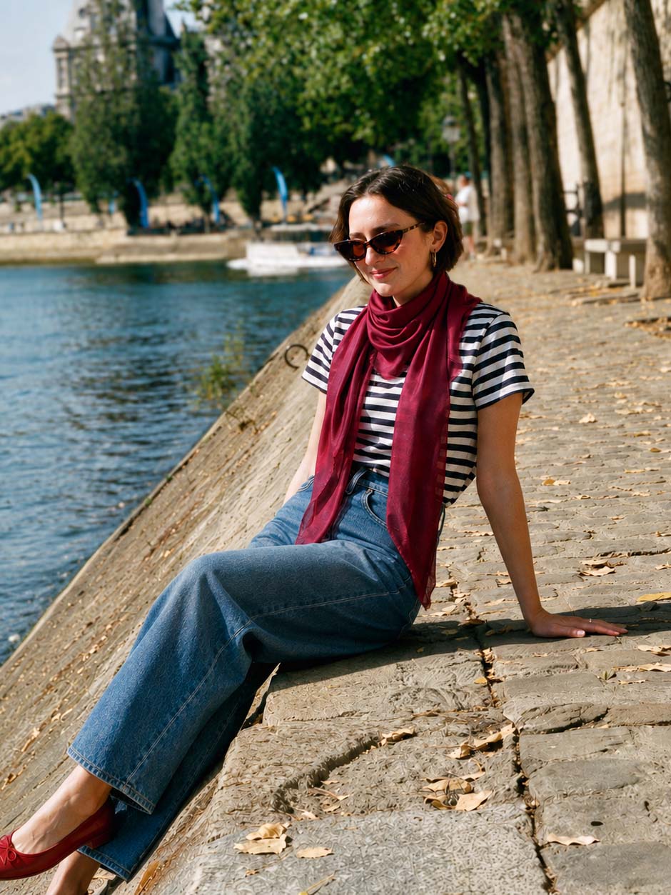 Square - Featherlight Solid Cashmere Scarf - Wine Red