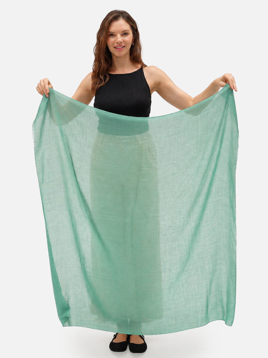 Square - Featherlight Solid Cashmere Scarf - Sage