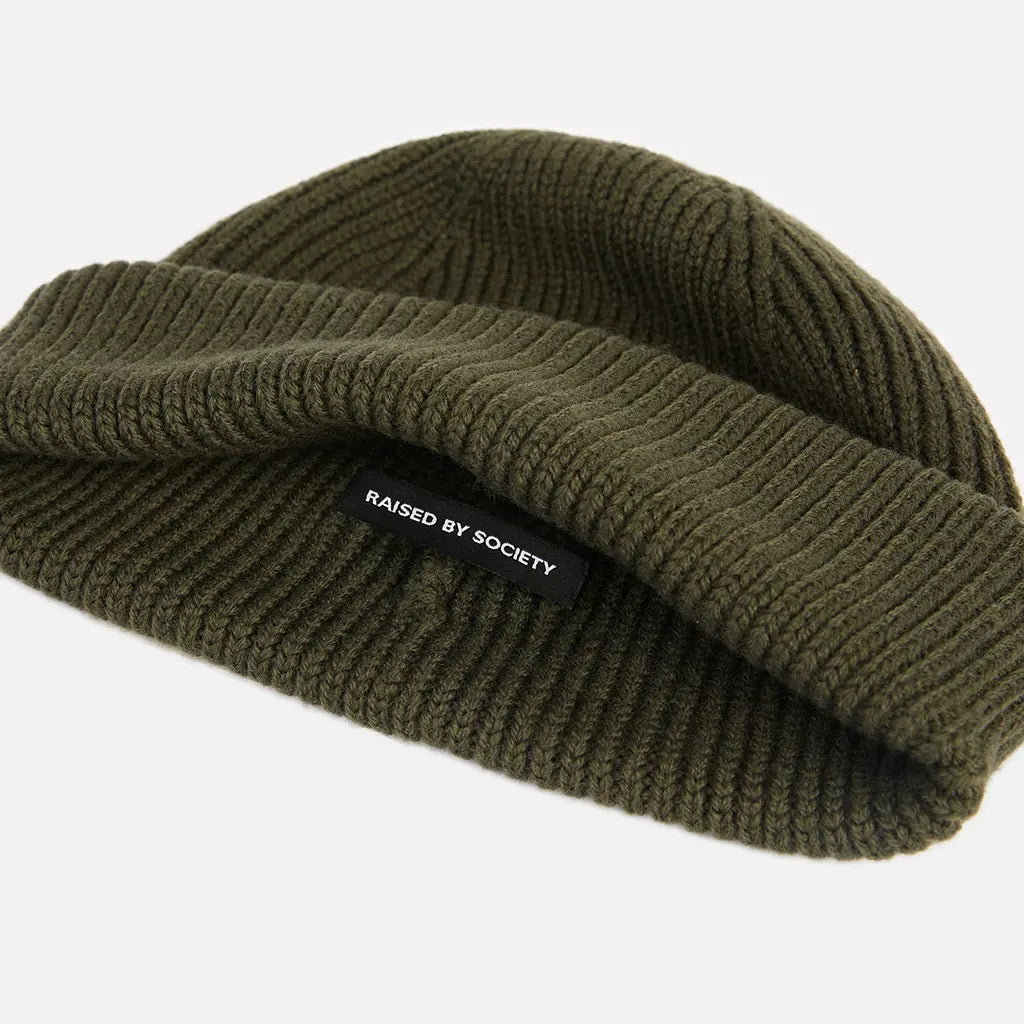 ARMY GREEN SHORT BEANIE