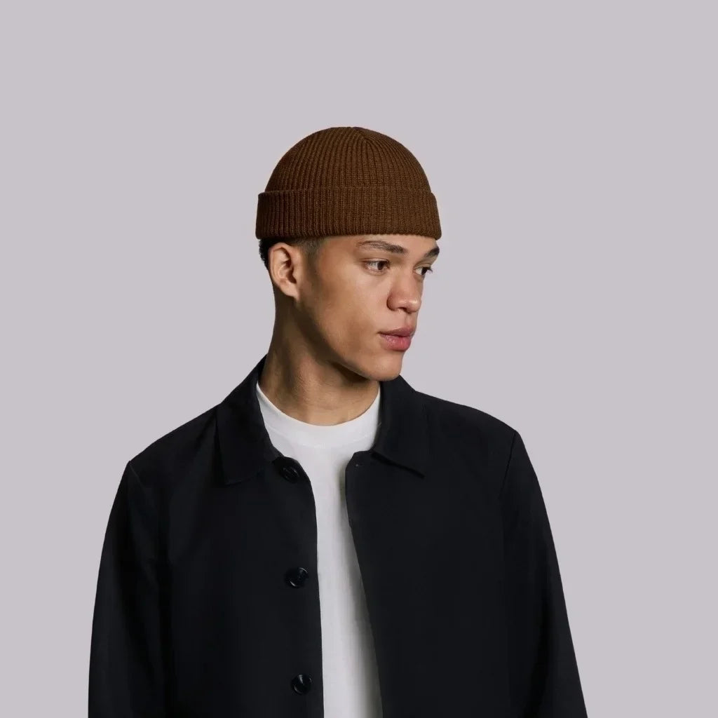 COFFEE BROWN FISHERMAN BEANIE