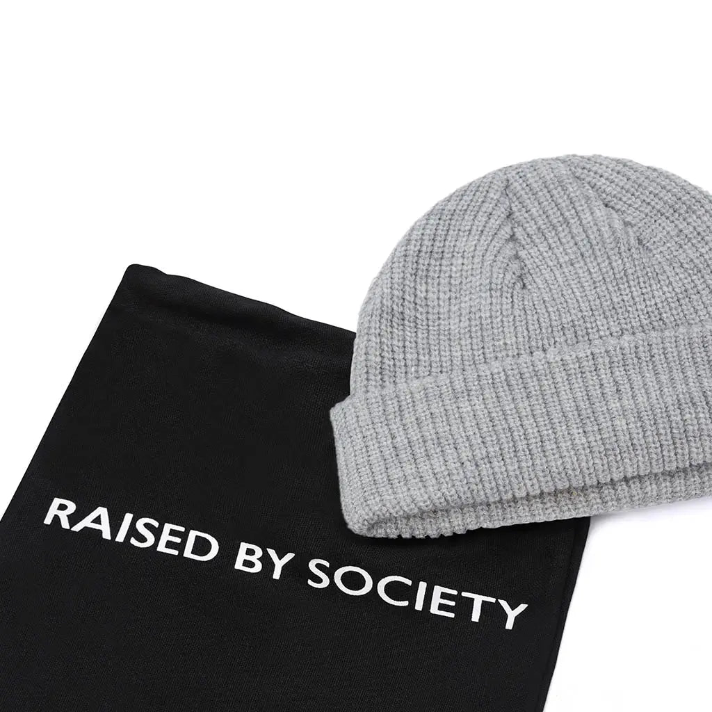 LIGHT GREY FISHERMAN BEANIE