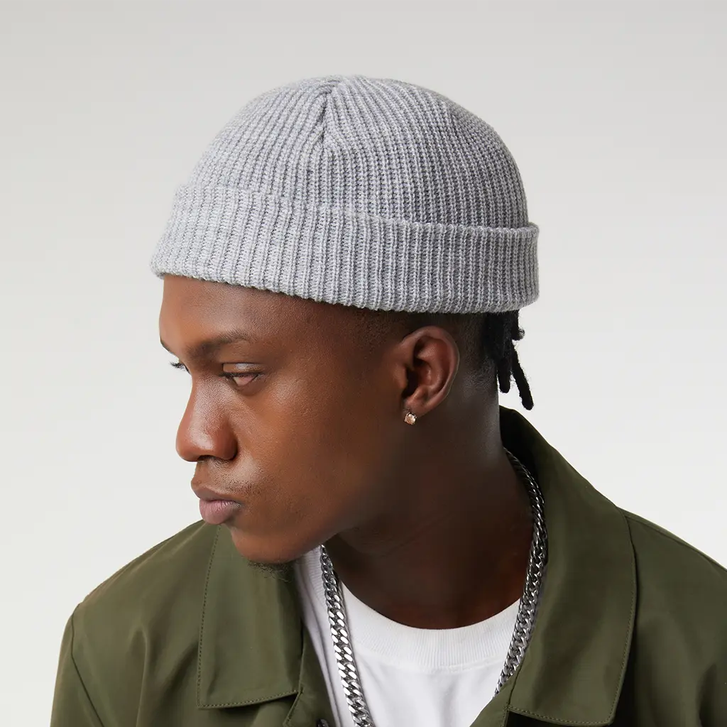 LIGHT GREY FISHERMAN BEANIE