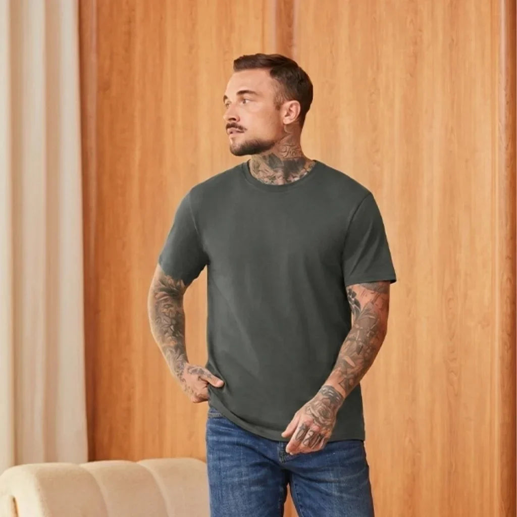MILITARY GREEN LOOPWHEELED T-SHIRT 3-PACK