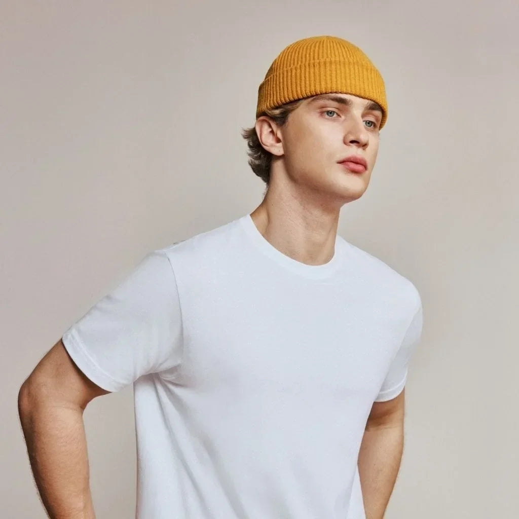MUSTARD FISHERMAN BEANIE