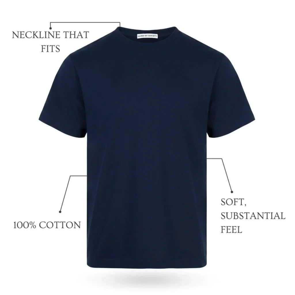 NAVY LOOPWHEELED T-SHIRT