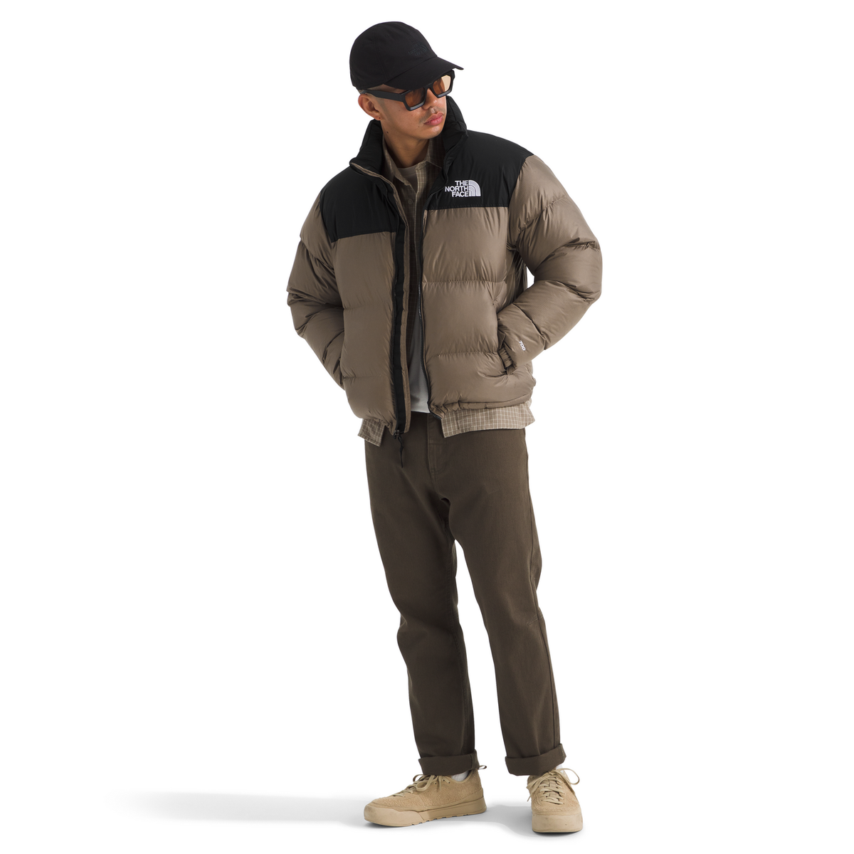 The North Face Men's 1996 Retro Nuptse Jacket in Mocha Brown/TNF Black