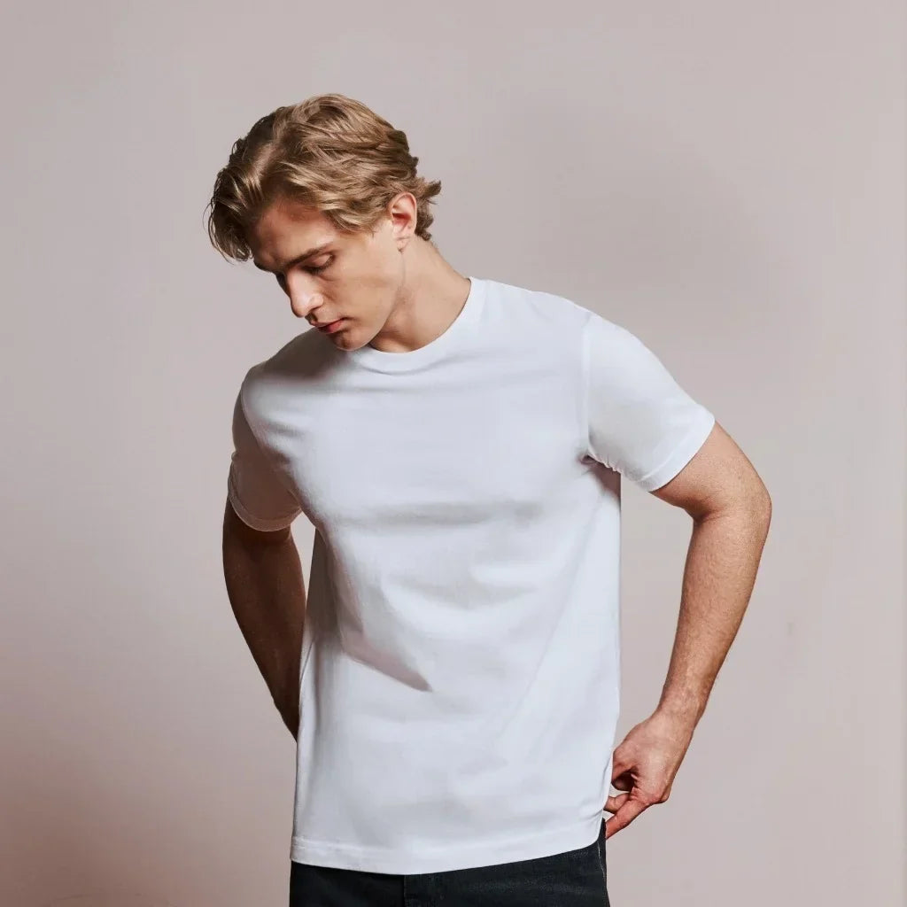 WHITE LOOPWHEELED T-SHIRT 3-PACK