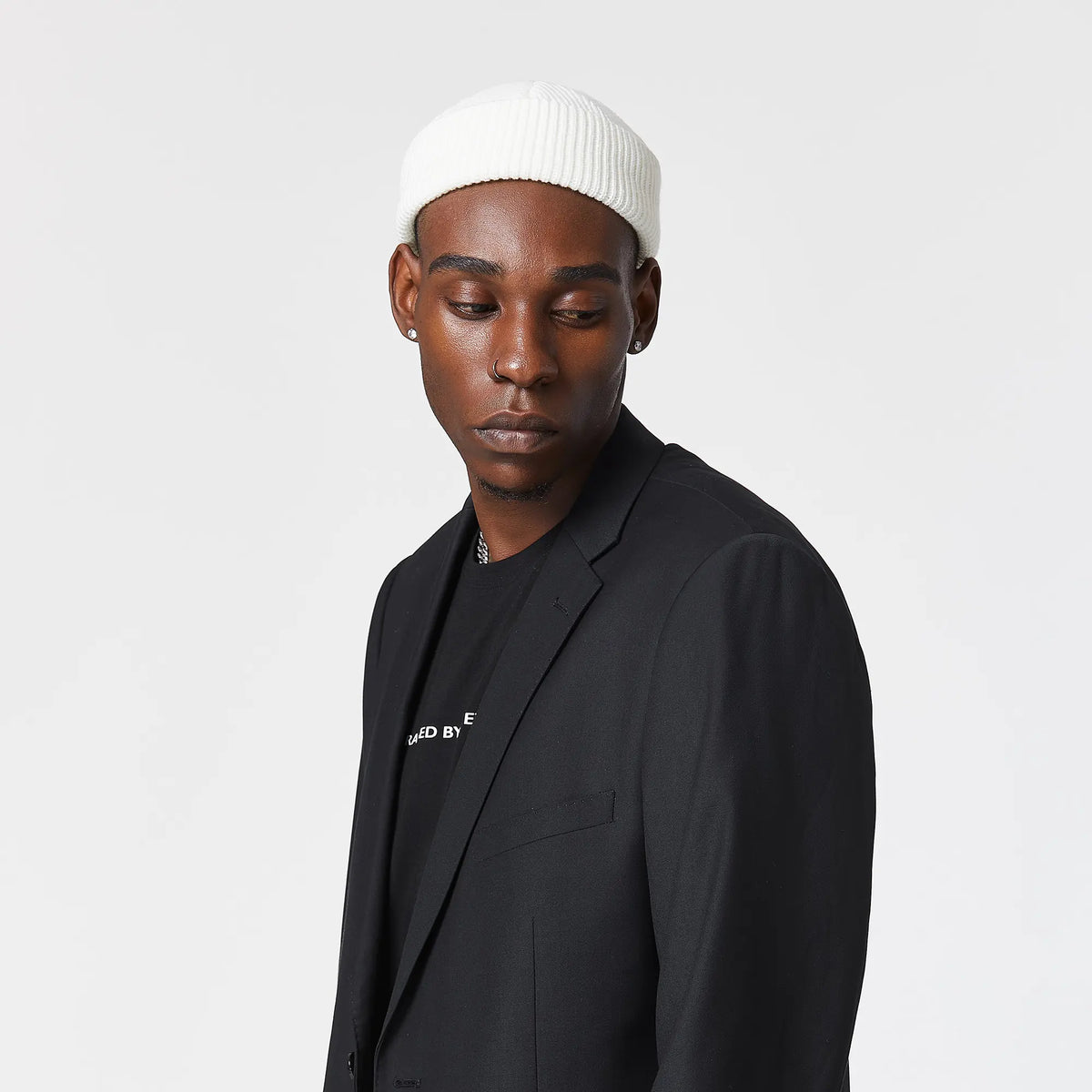WHITE FISHERMAN BEANIE