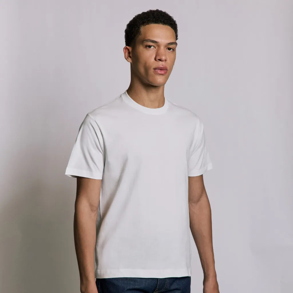 WHITE LOOPWHEELED T-SHIRT