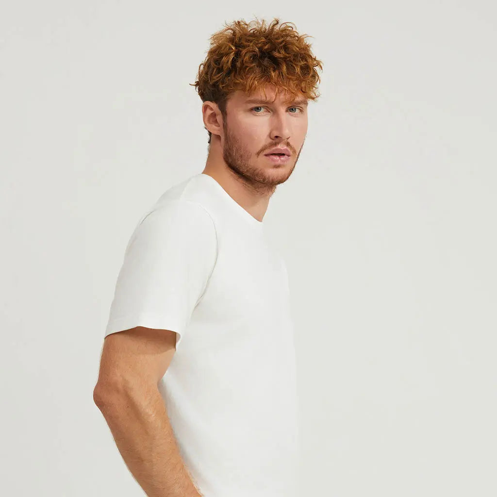 WHITE LOOPWHEELED T-SHIRT 2-PACK
