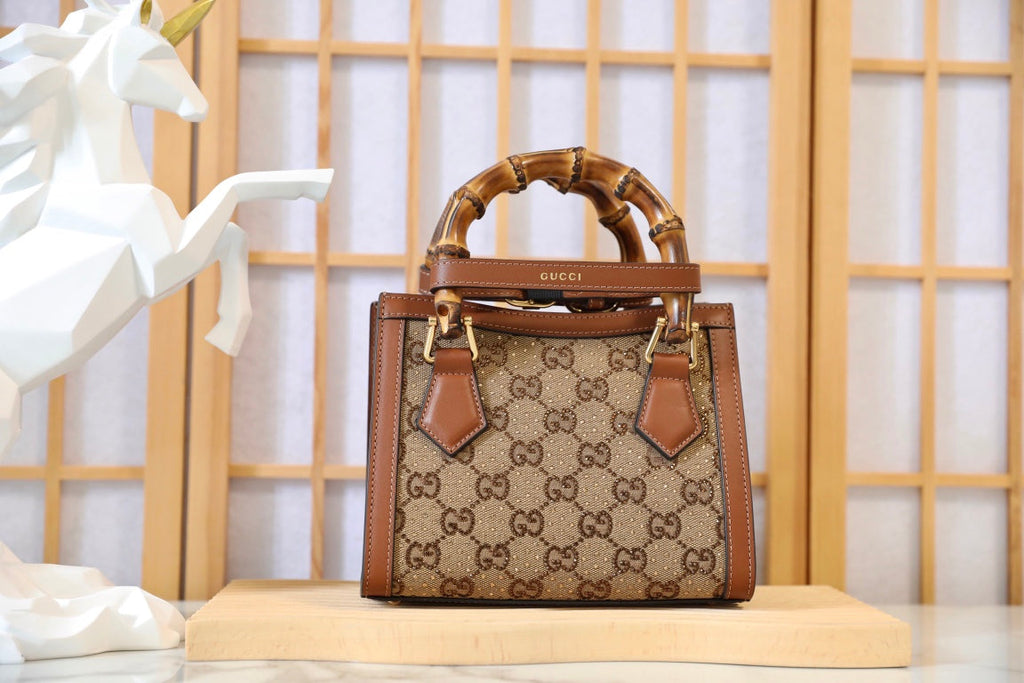 Gucci Diana Crystal Bamboo Top Handle Bag-675800