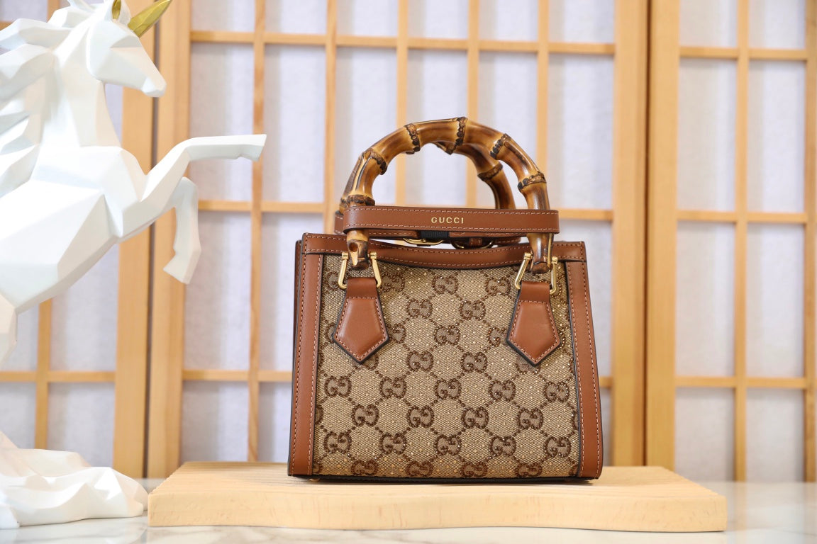Gucci Diana Crystal Bamboo Top Handle Bag-675800